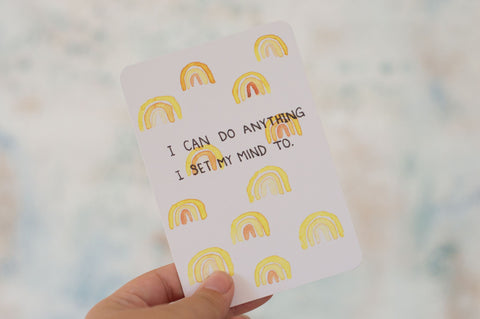 Kids Affirmation Card I can do anything I set my mind to