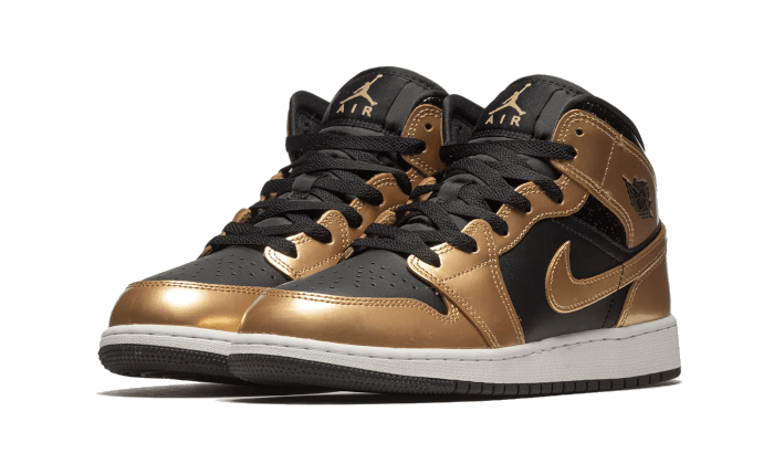 black jordans gold