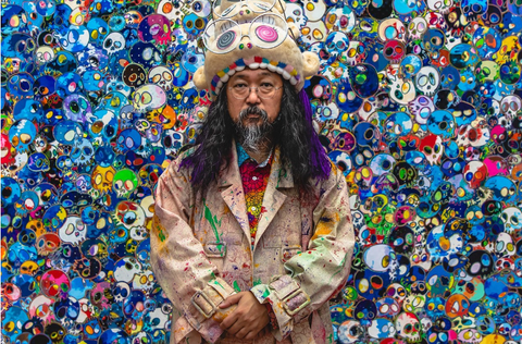 Murakami and his Flowers and Skulls exposition at Hong Kong Art Center