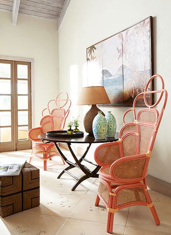 rattan chairs painted in Benjamin Moore Coral Gables 2010-40