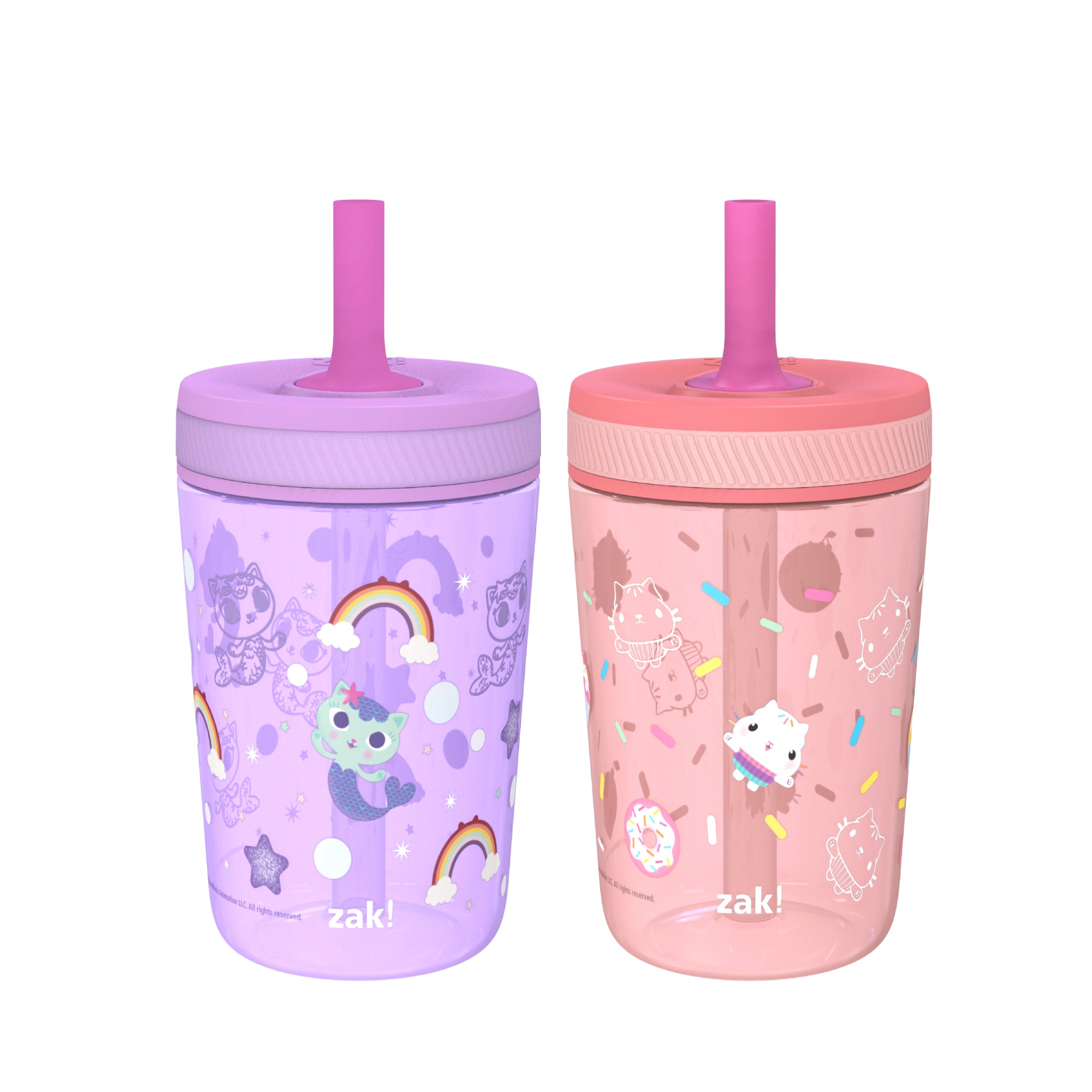Zak Designs 15oz Bluey Kelso Tumbler Set, BPA-Free Leak-Proof Screw-On Lid with Straw Made of Durable Plastic and Silicone, Perfect Bundle for Kids, 2