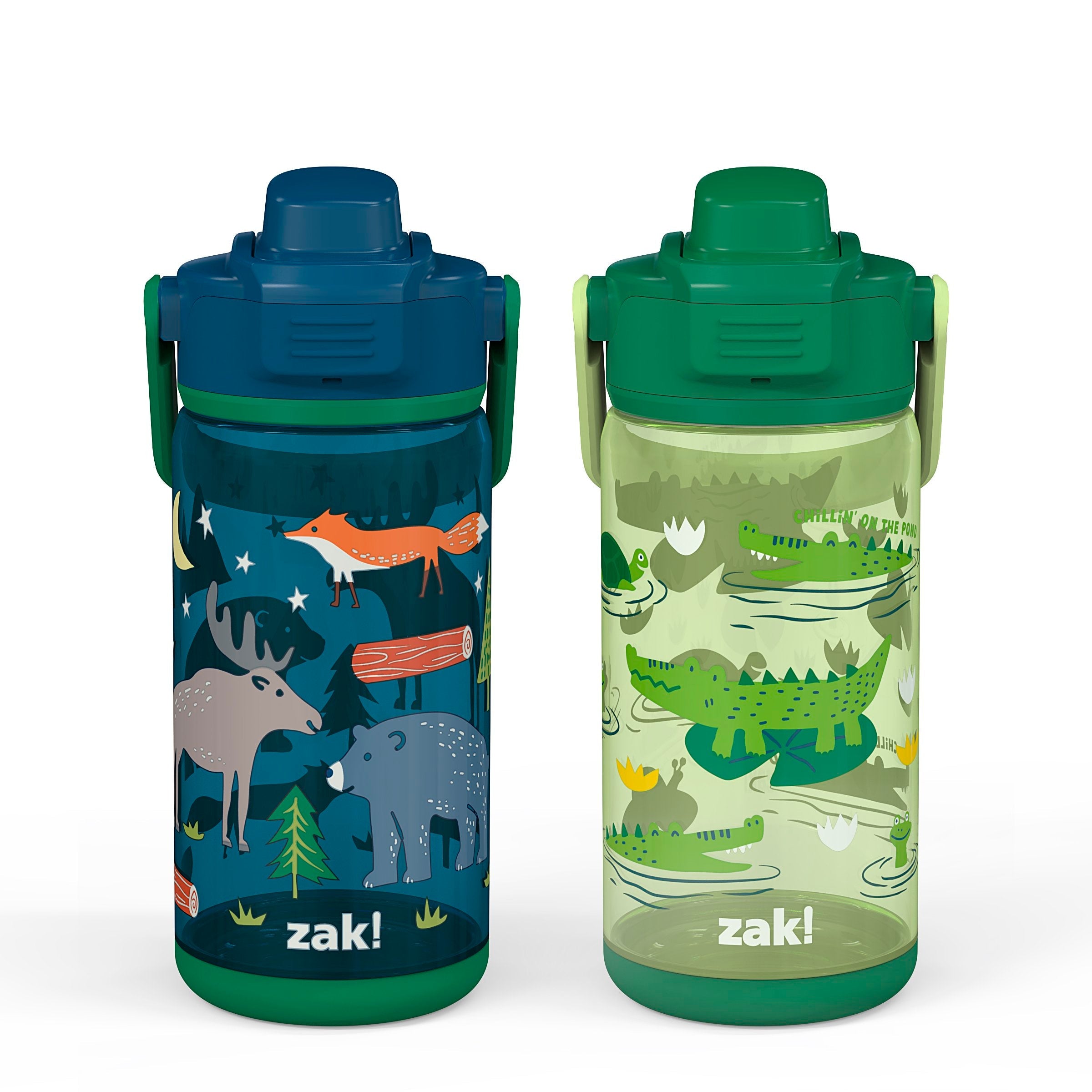 Surfboards and Palm Trees Kids Leak Proof Water Bottles with Push Button  Lid and Spout - 16 Ounces —