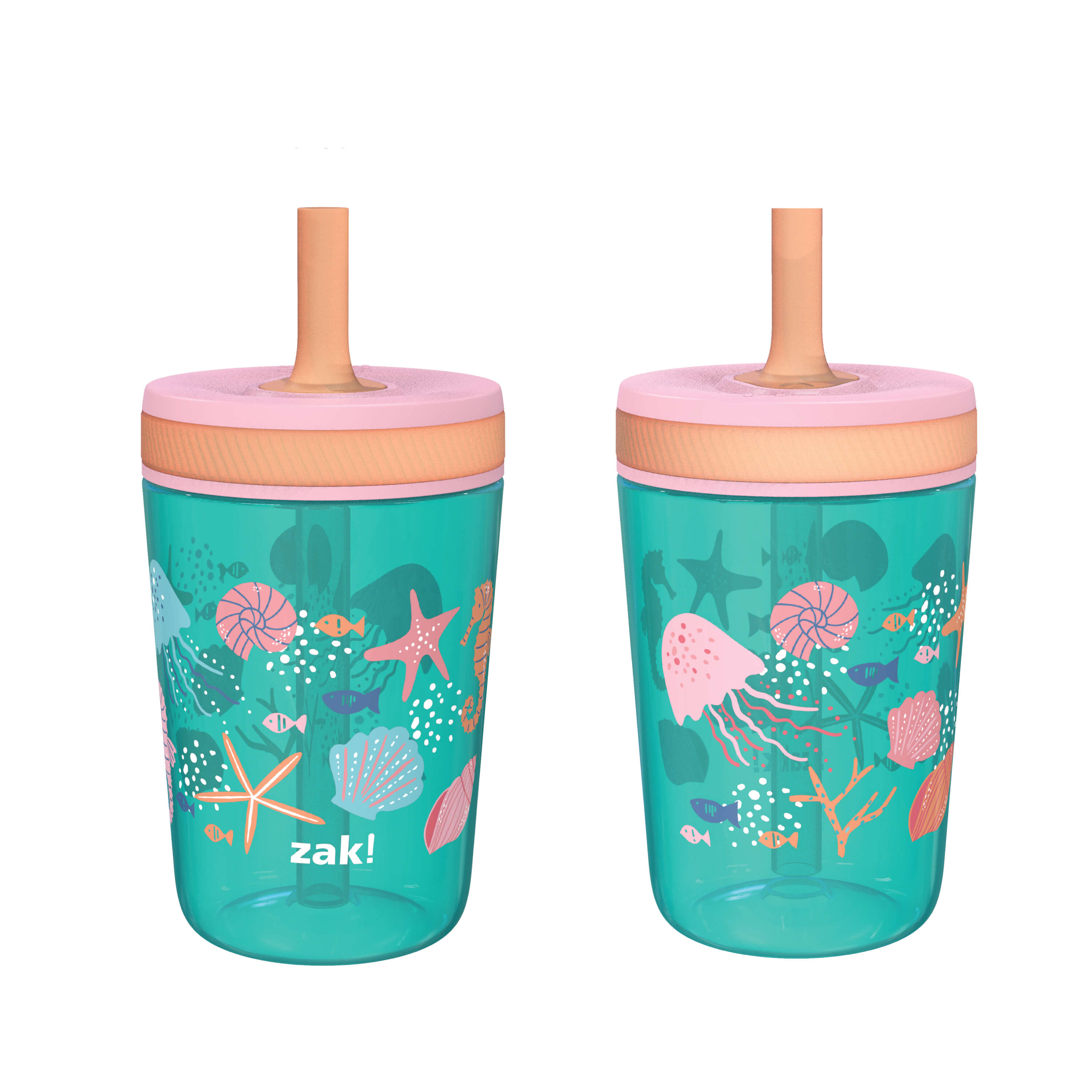 tweevo Kids Tumblers with Spill-Proof Screw Lids - Tumbler, Stainless Steel Cups with Straws and & Straw Brush Adorable Spill Proof for 2 Pack (Pink