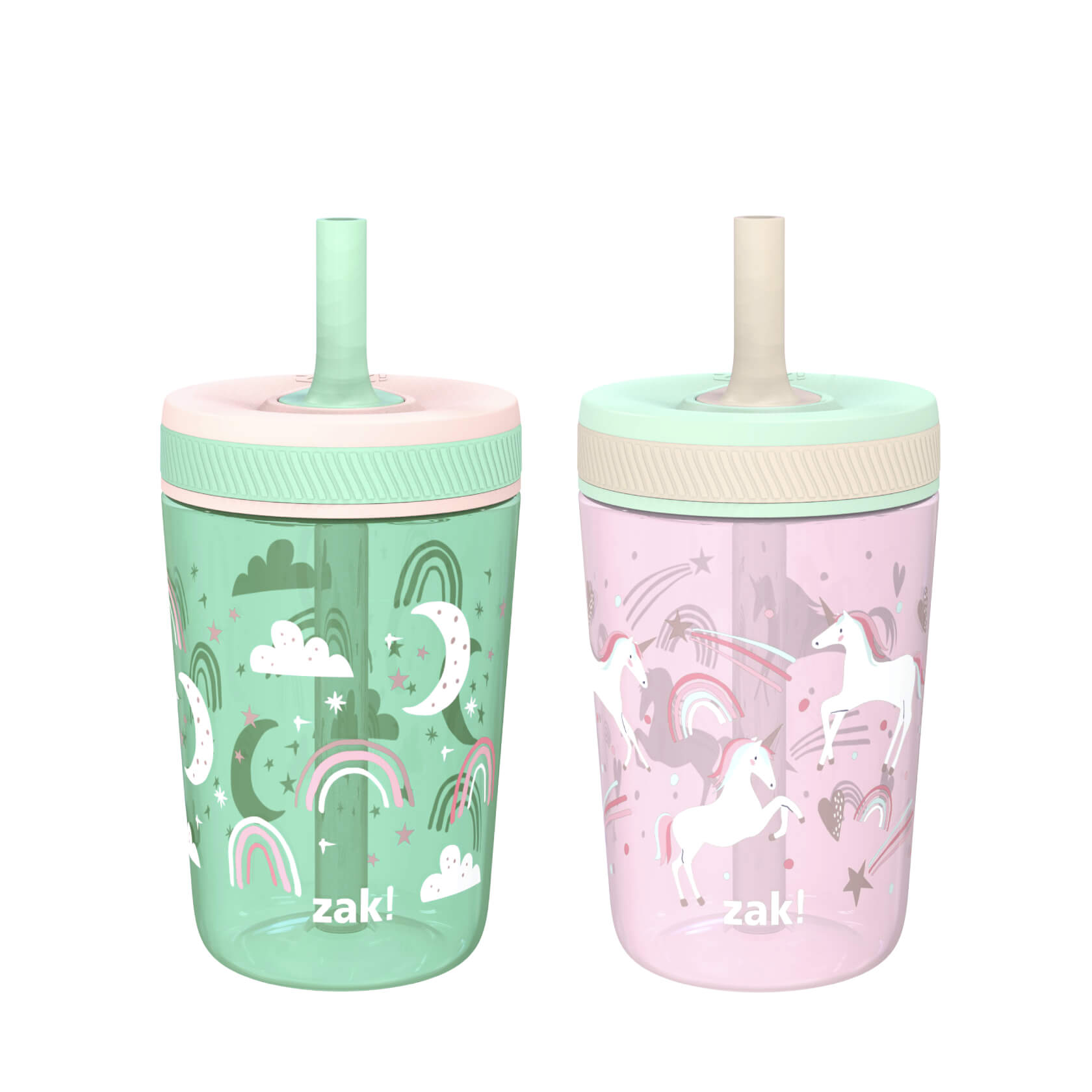 Zak Designs Kelso Tumbler Set 15 oz, (Unicorn) Non-BPA Leak-Proof Screw-On  Lid with Straw Made of Du…See more Zak Designs Kelso Tumbler Set 15 oz