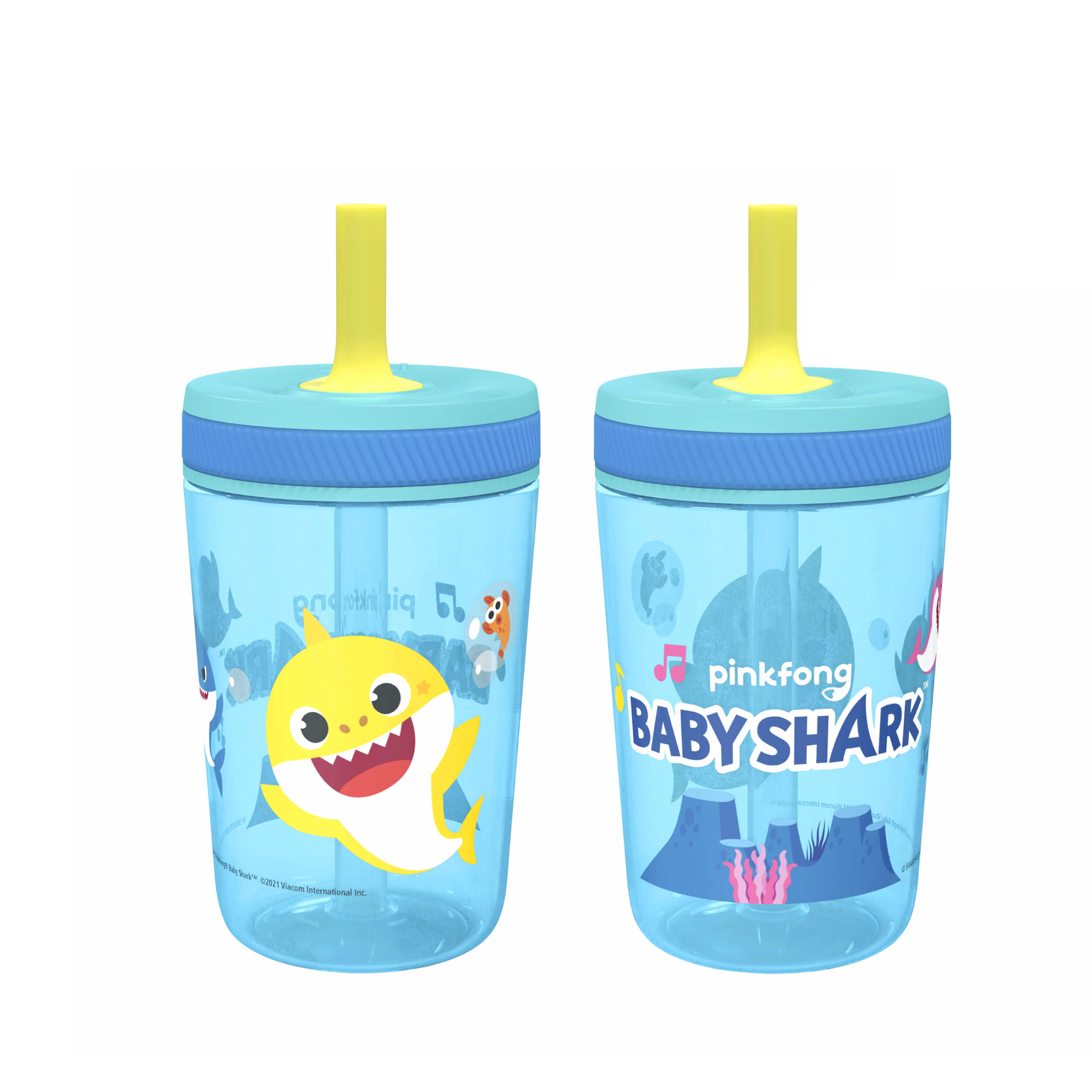 Zak Designs Kelso Toddler Cups For Travel or At Home, 15oz 2-Pack Durable  Plastic Sippy Cups With Leak-Proof Design is Perfect For Kids (Underwater)