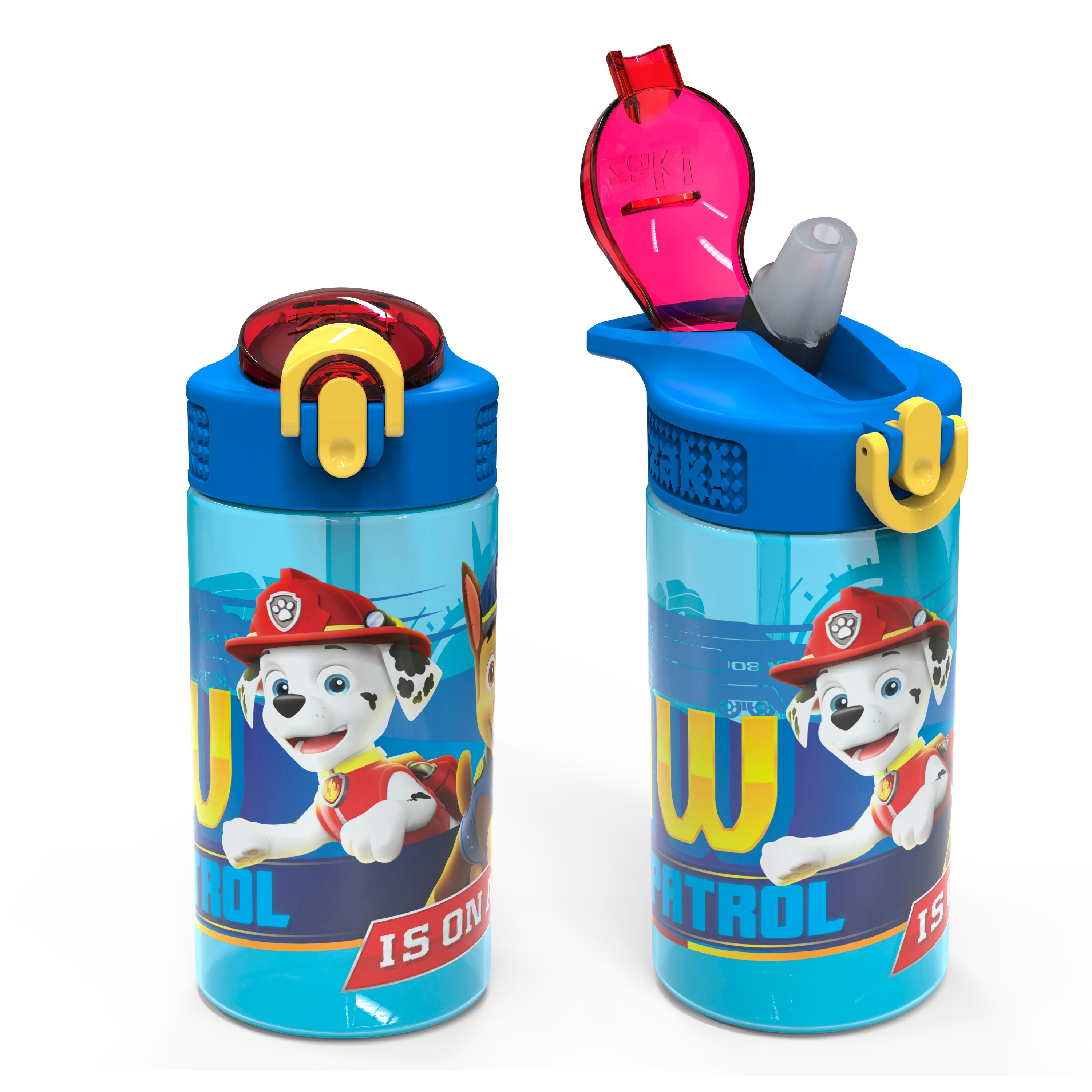 Zak Designs 15.5 oz Kids Water Bottle Stainless Steel with Push-Button and  Locking Cover, Paw Patrol Skye
