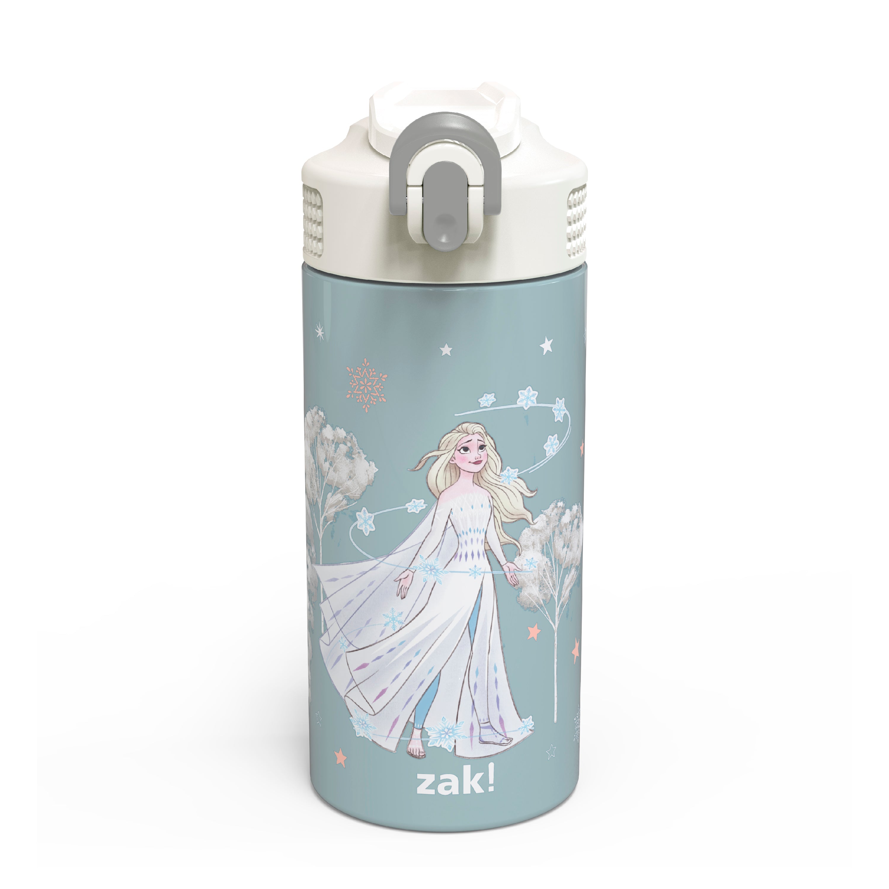 Zak Designs 15.5 oz Kids Water Bottle Stainless Steel with Push-Button  Spout and Locking Cover, Disney Moana