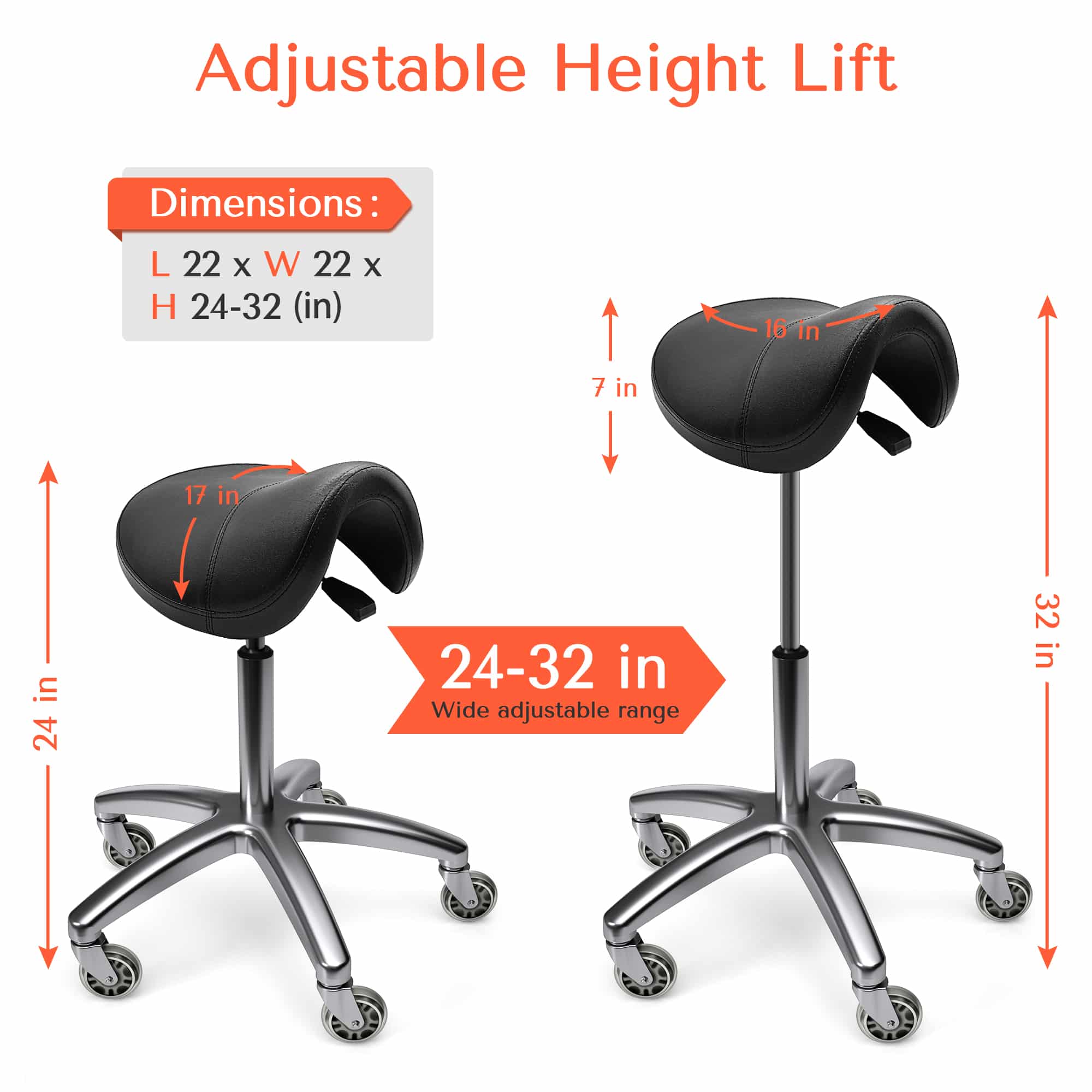 height adjustable saddle stool