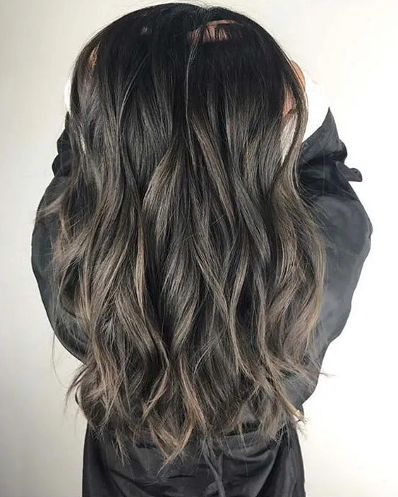 The Understated Gray-Brown Wavy Long Hair