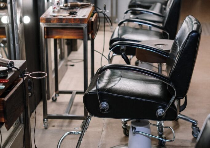 black leather chairs