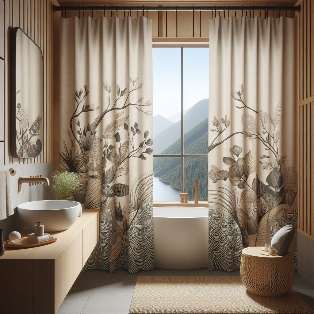 japandi shower curtain ideas