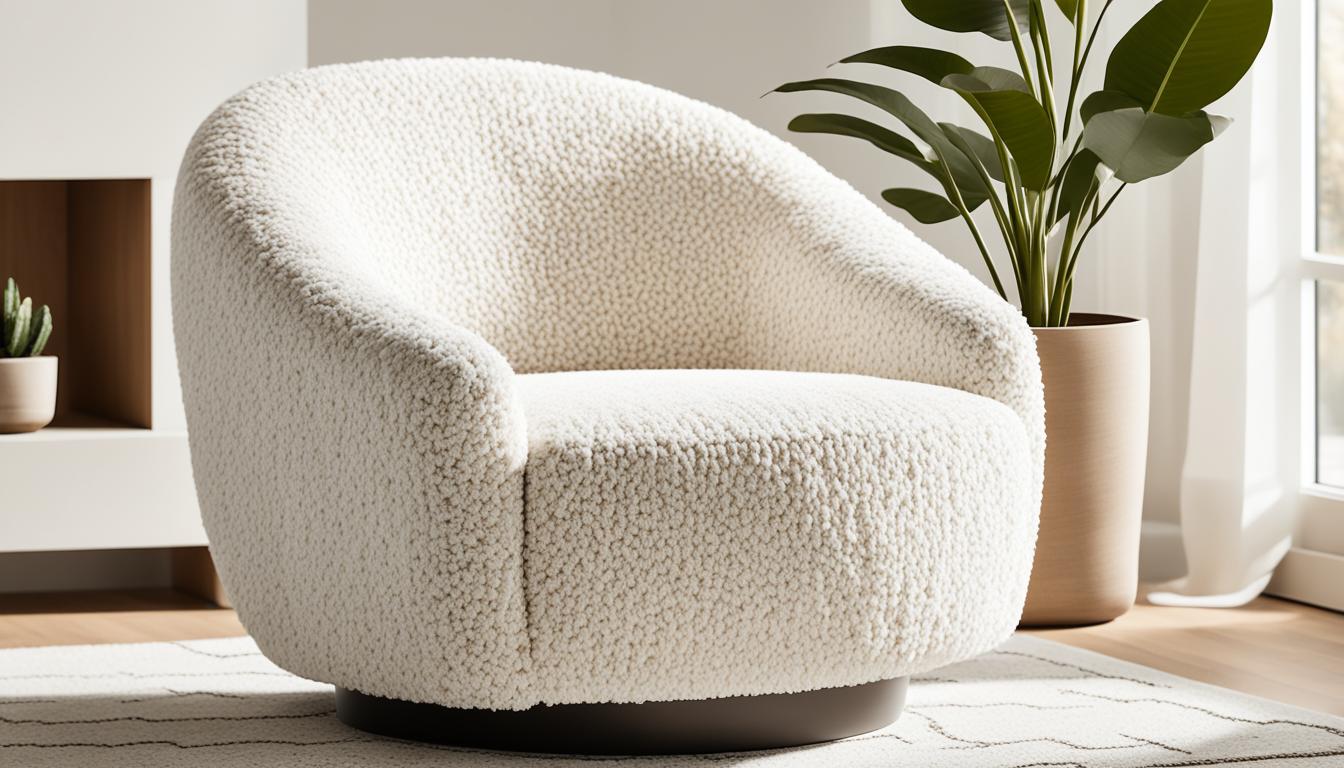 Japandi White Boucle Accent Chair material and durability