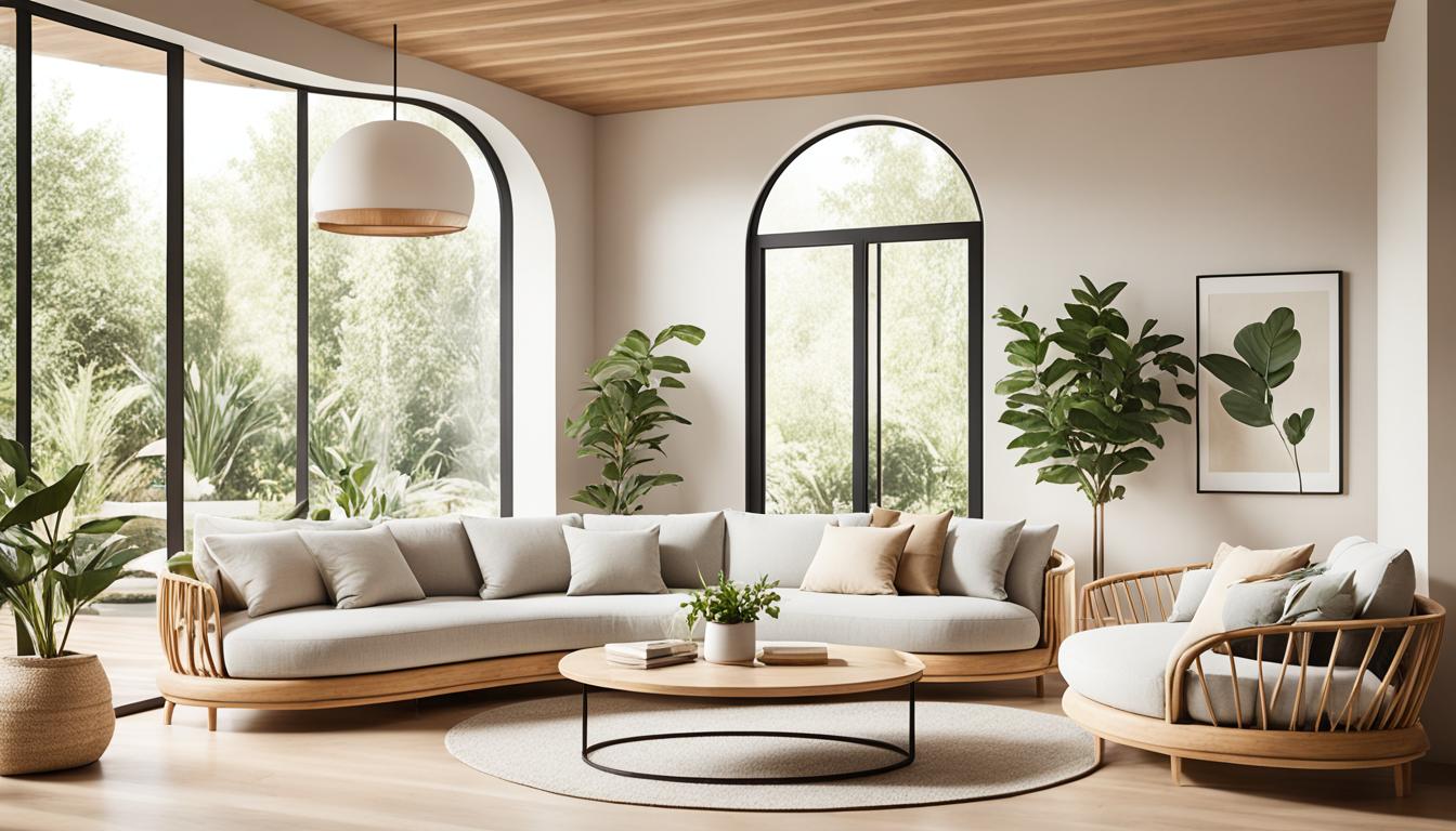 Japandi curved sofa inspiration
