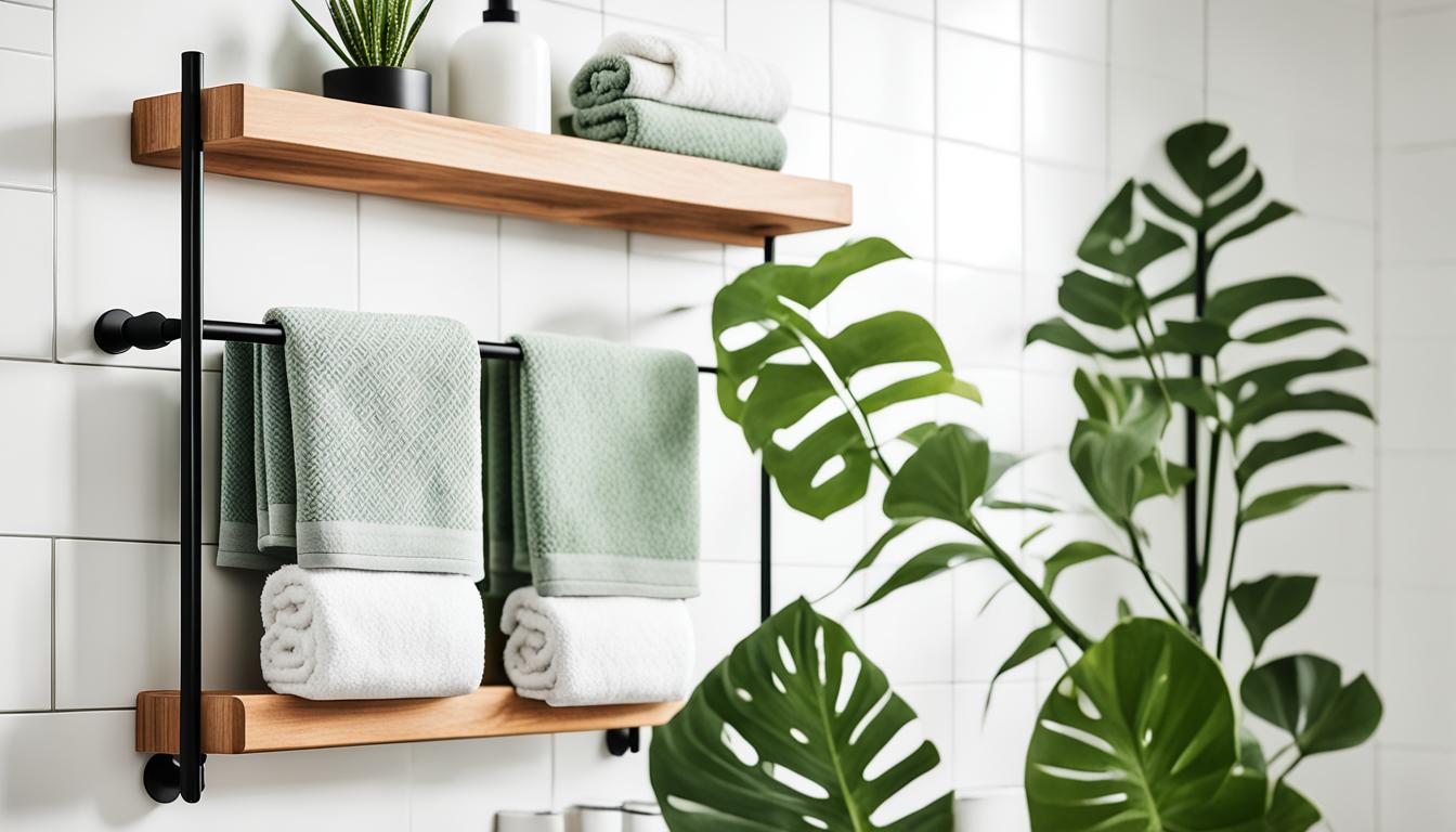 Japandi minimalist aesthetic towel rack