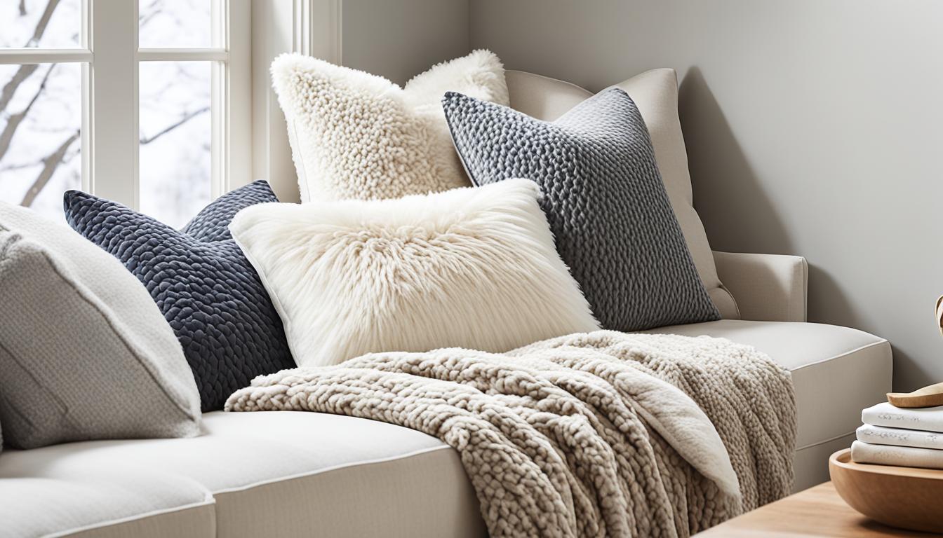 comfortable pillows and throws