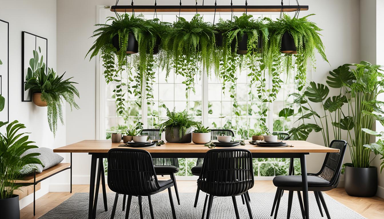 incorporating plants in a botanical dining room