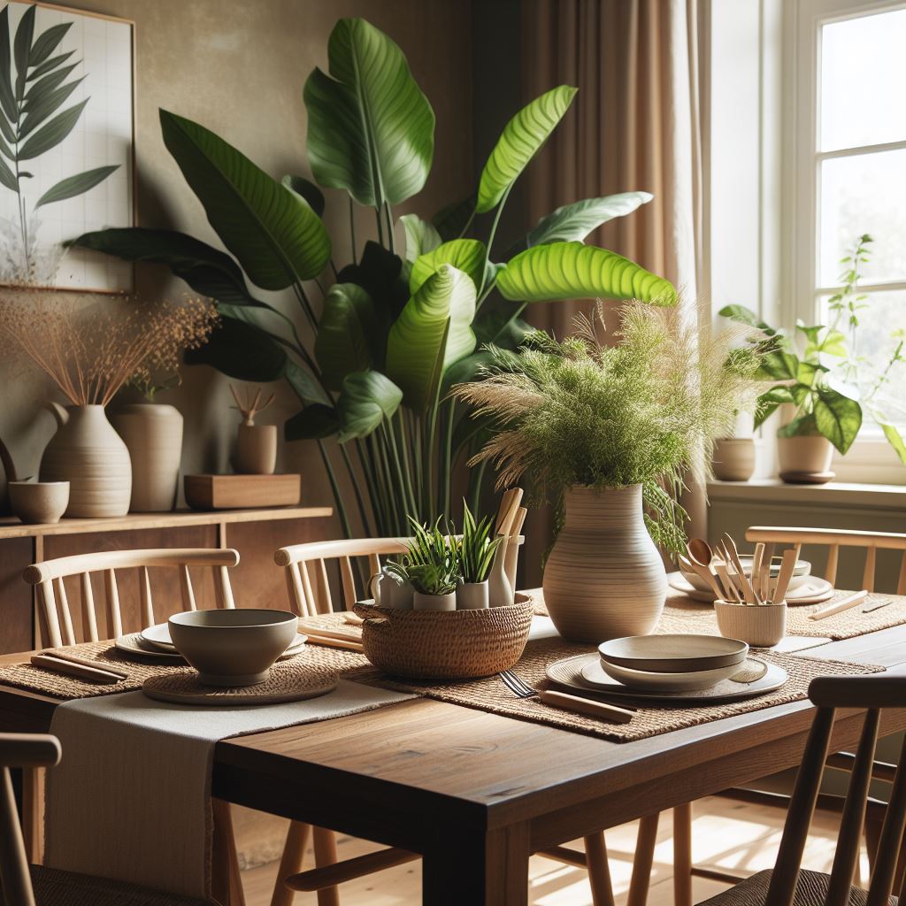 japandi botanical dining room ideas