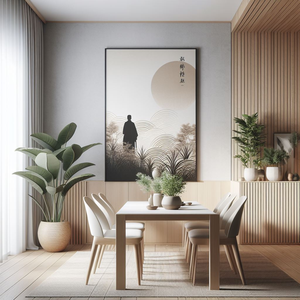 japandi poster ideas for dining space