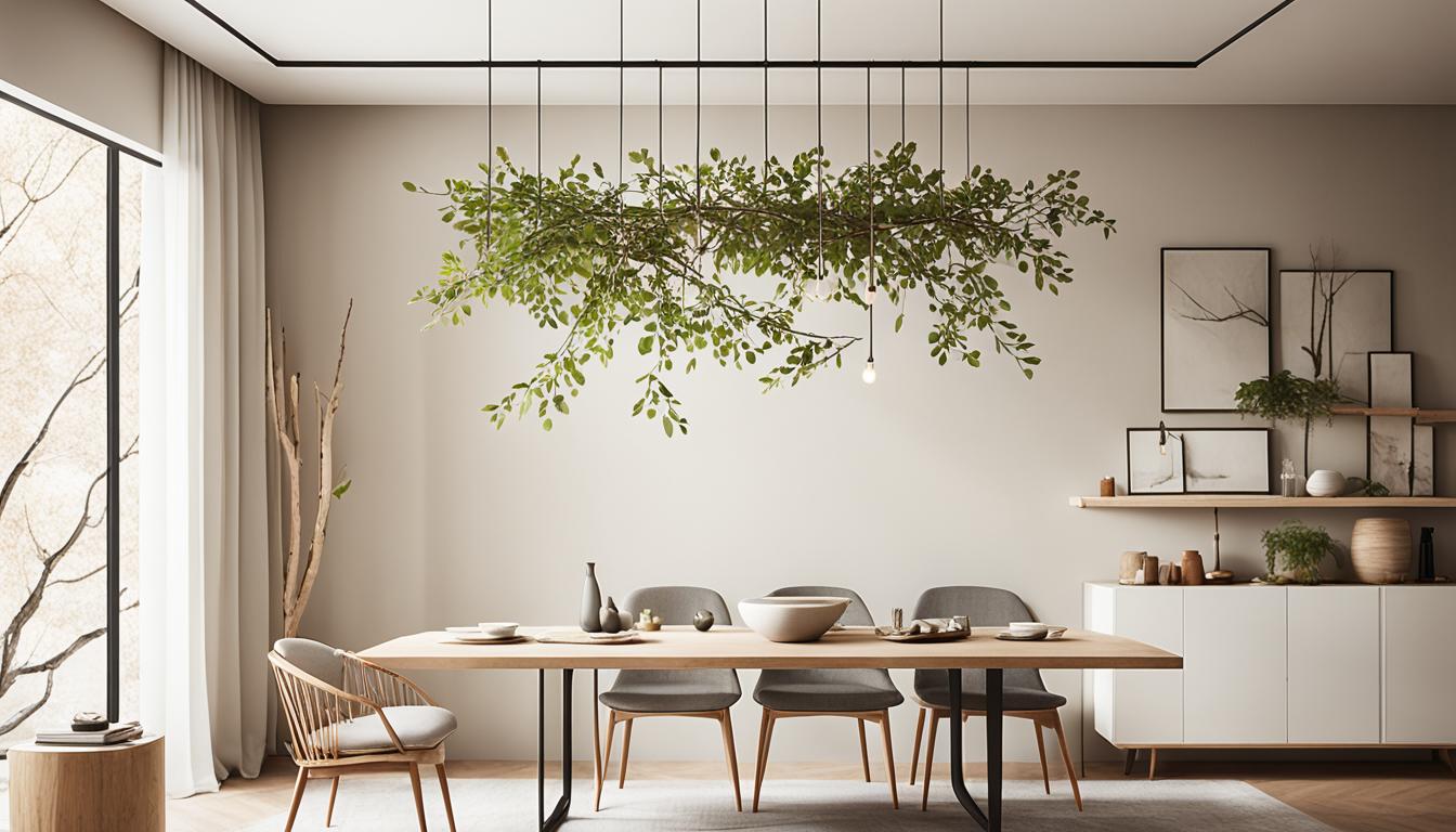 japandi tree branch interior