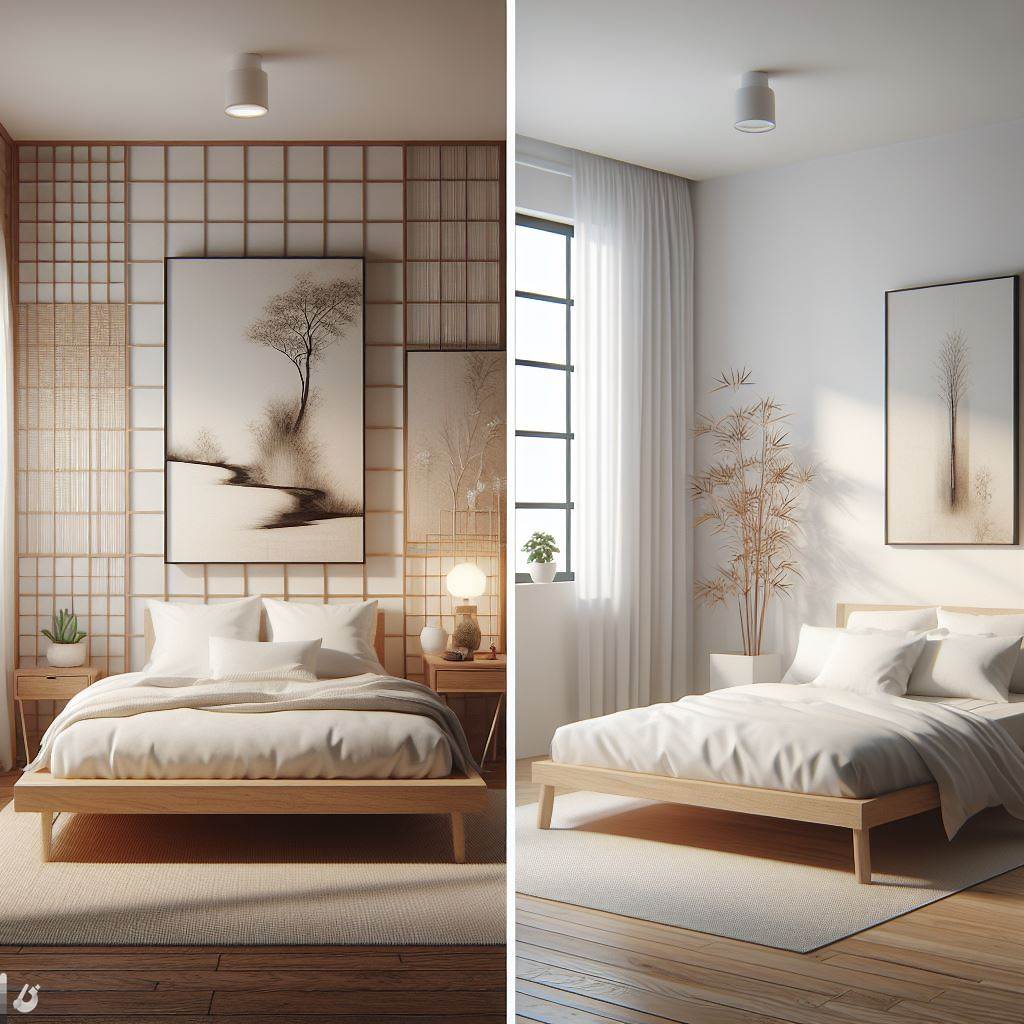 japandi vs minimalist bedroom