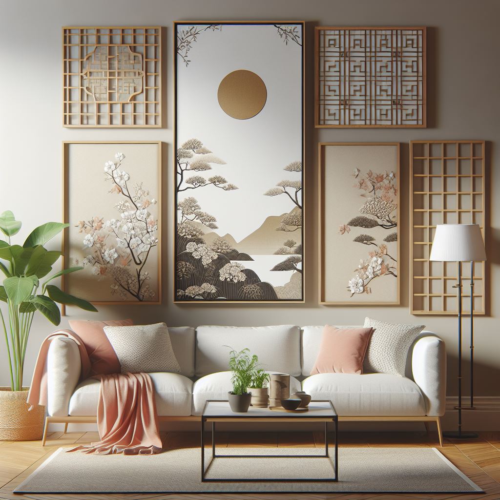modern picture frames in japandi style