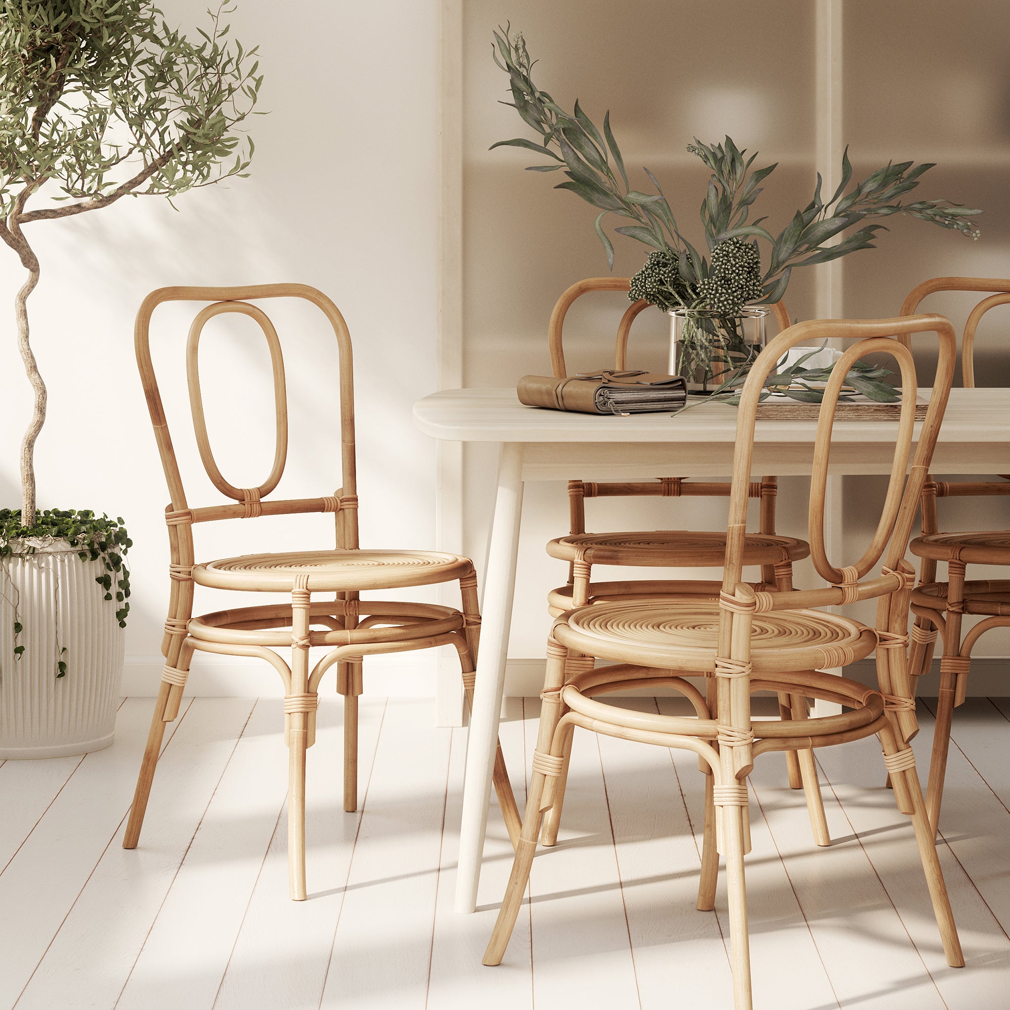 modern rattan dining chairs