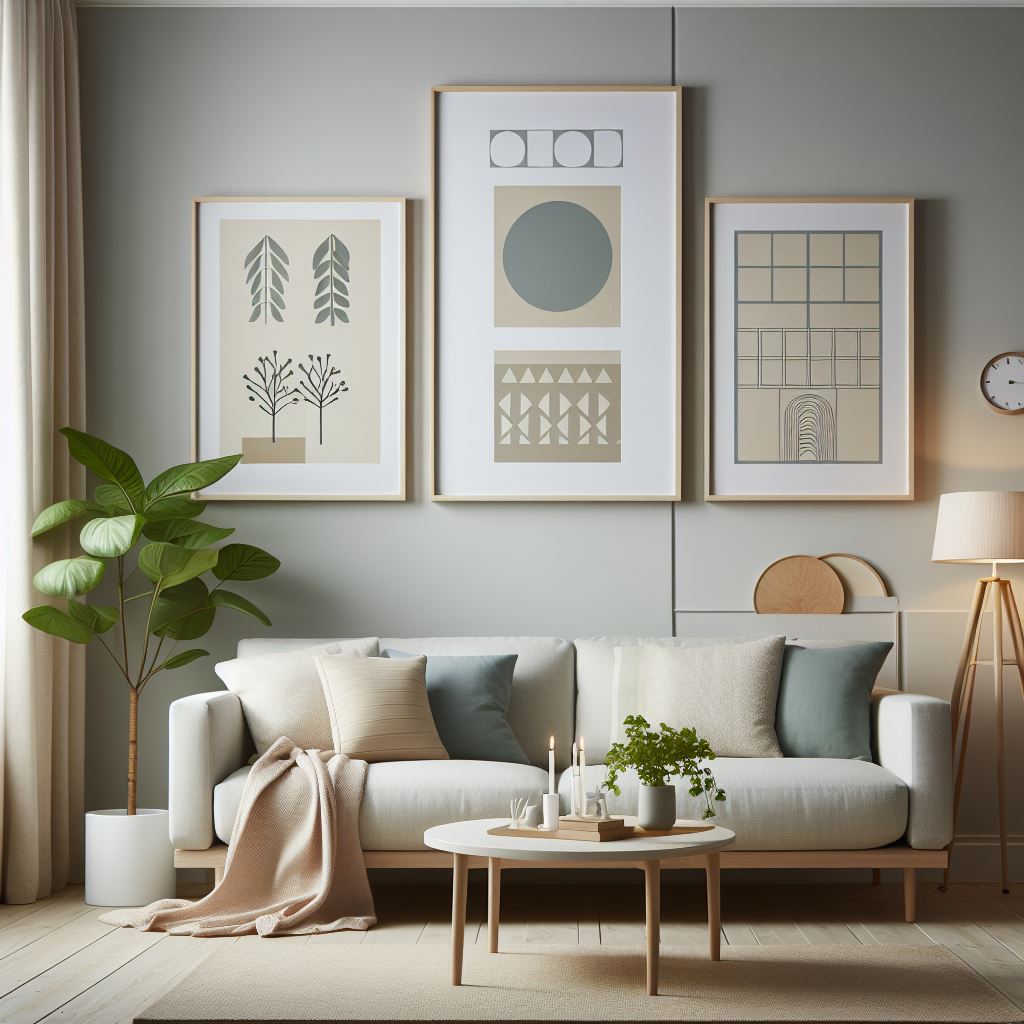 scandinavian style framed art