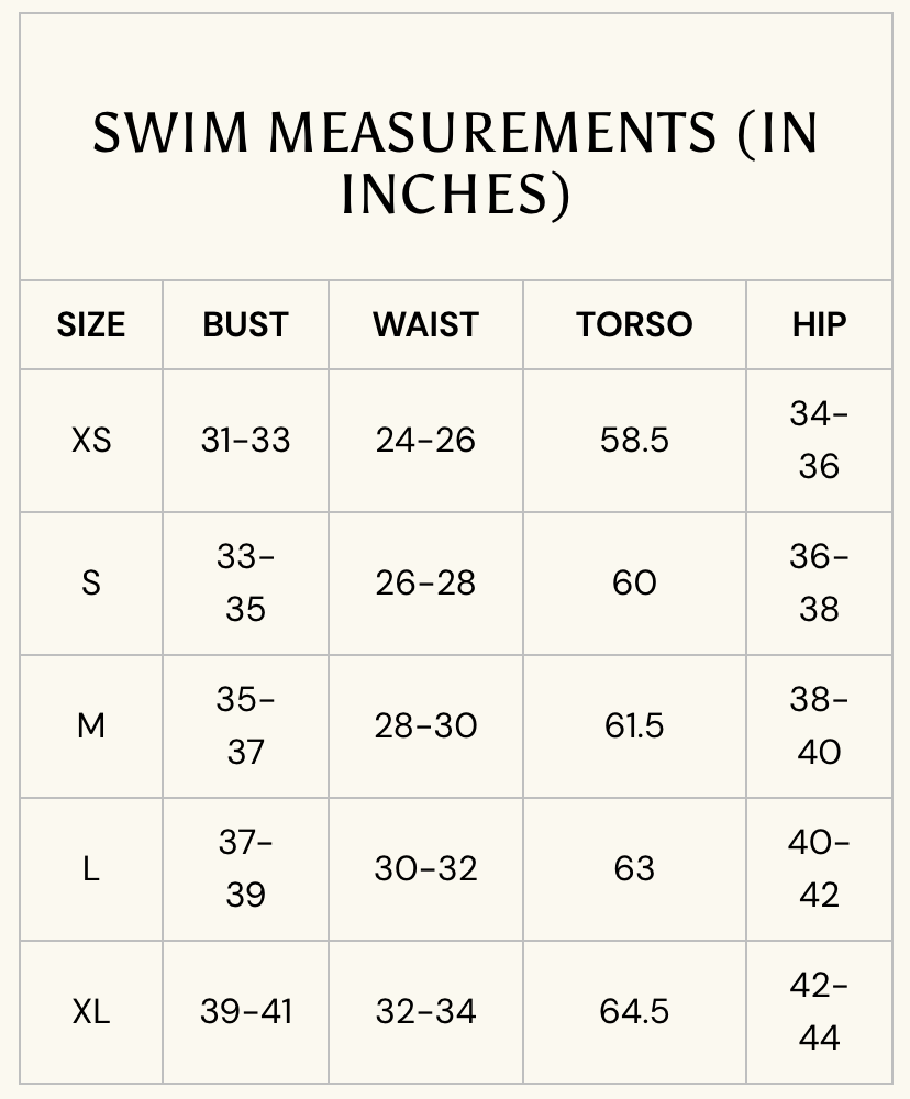 Follow Suit Size Chart