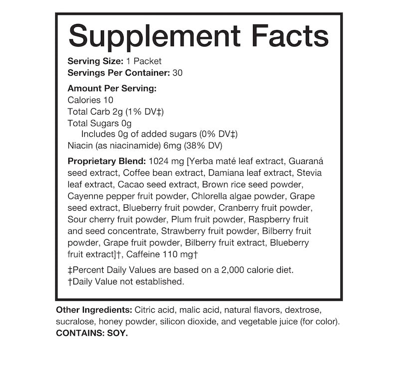 Berry Fusion Supplement Facts