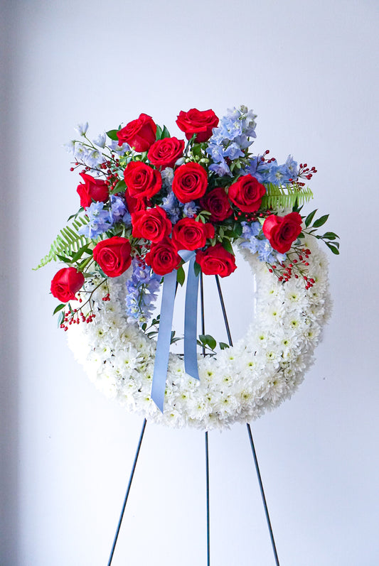 Sympathy Flowers - Loving Memories Wreath