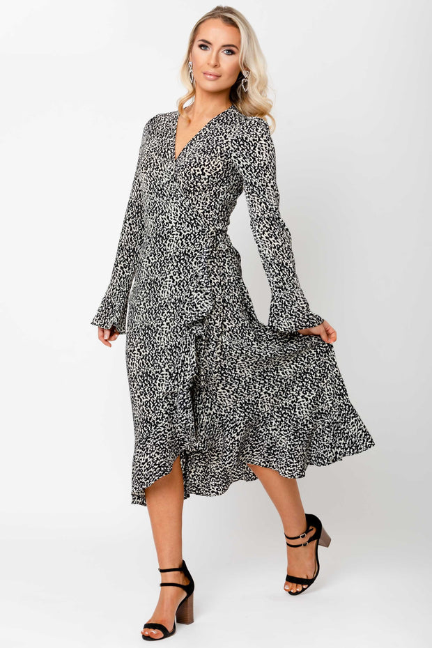 valery wrap midi dress