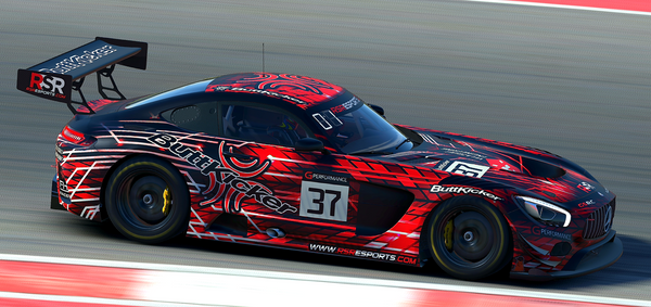 RSR esports on track in iRacing in the AMG GT GT3 car