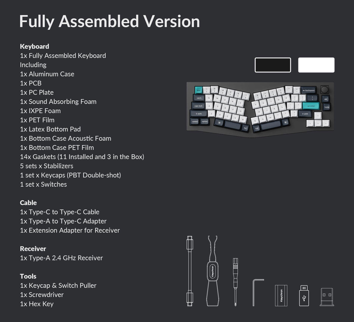 Package of Keychron Q8 Max (Alice Layout) QMK/VIA Wireless Custom Mechanical Keyboard