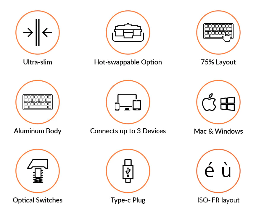 Features of Keychron K3 Ultra-slim Wireless Mechanical Keyboard (German ISO-DE Layout) - Version 2