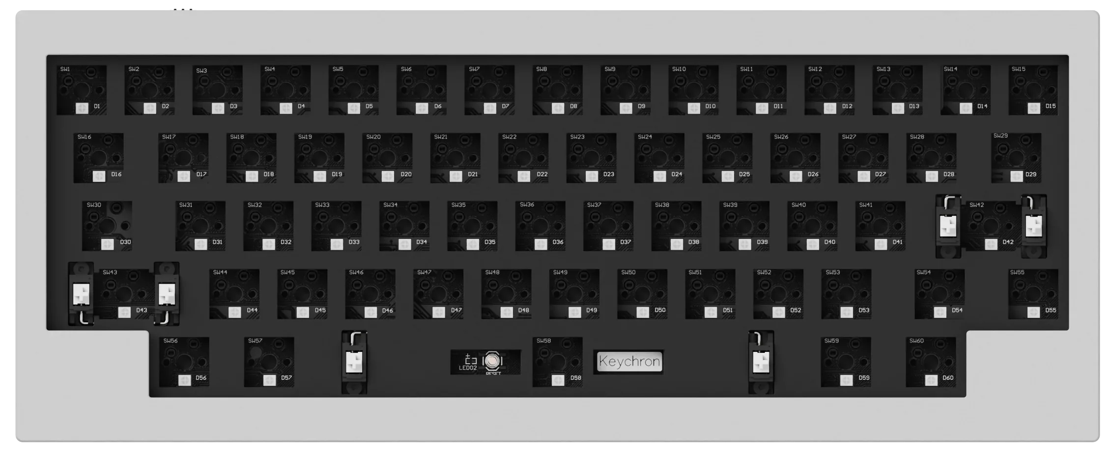 Barebone ANSI Layout Keychron Q8 65% Alice Layout Custom Mechanical Keyboard