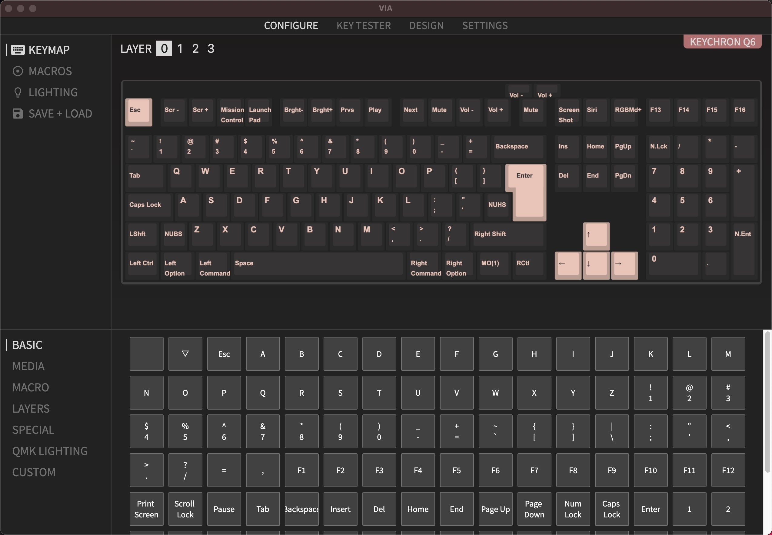 Program Q6 full size with QMK & VIA