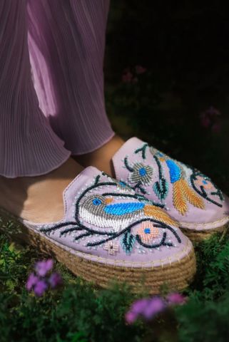 This is an image of Songwing Espadrilles Lavender Platforms featuring ladies shoes