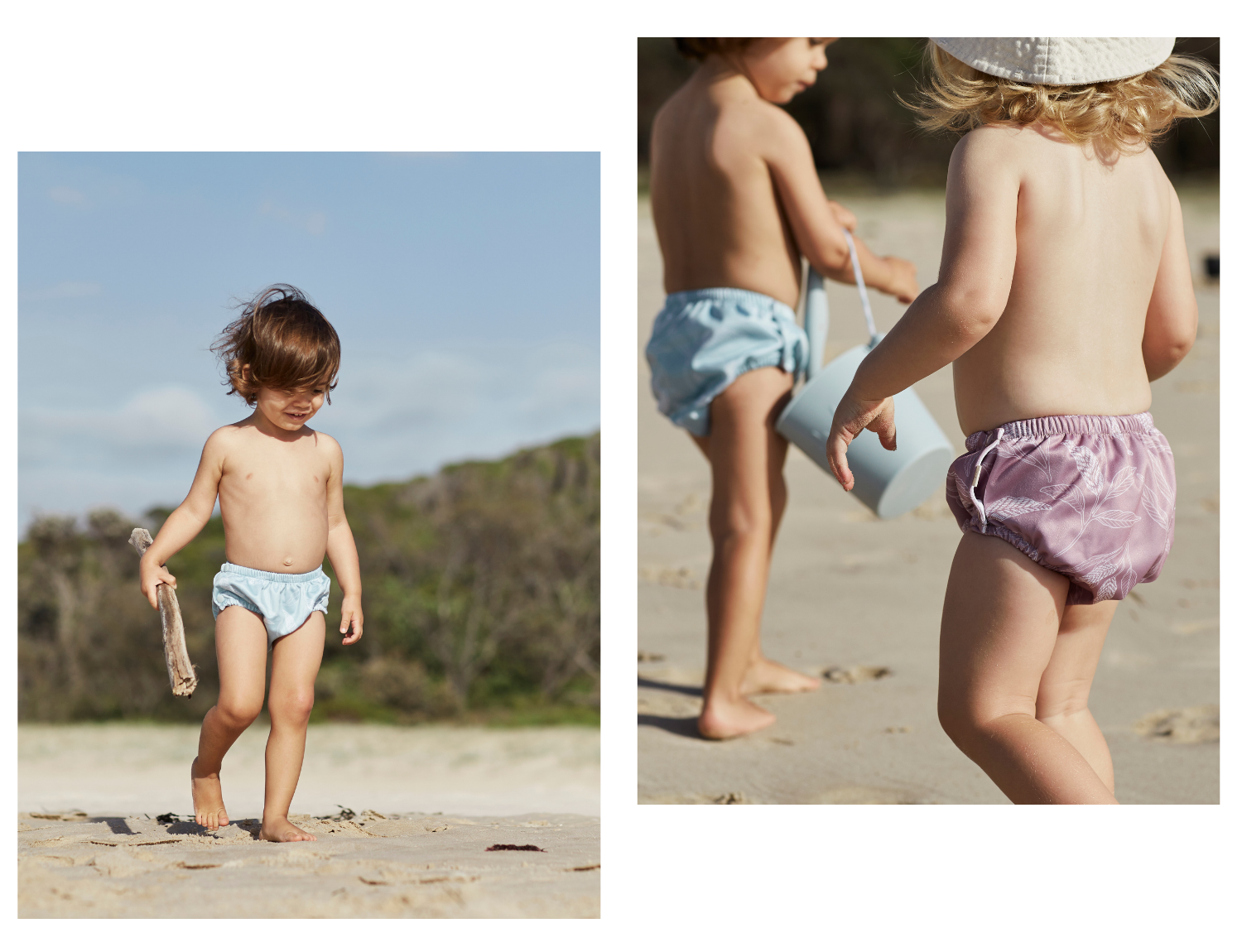 Blue and pink reusable swim nappies