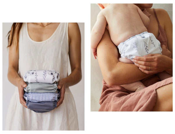 reusable cloth nappy mum and baby