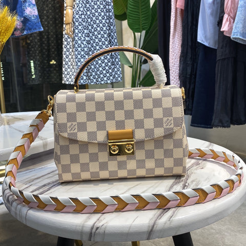 Louis Vuitton White Damier Azur Croisette Leather Cloth ref