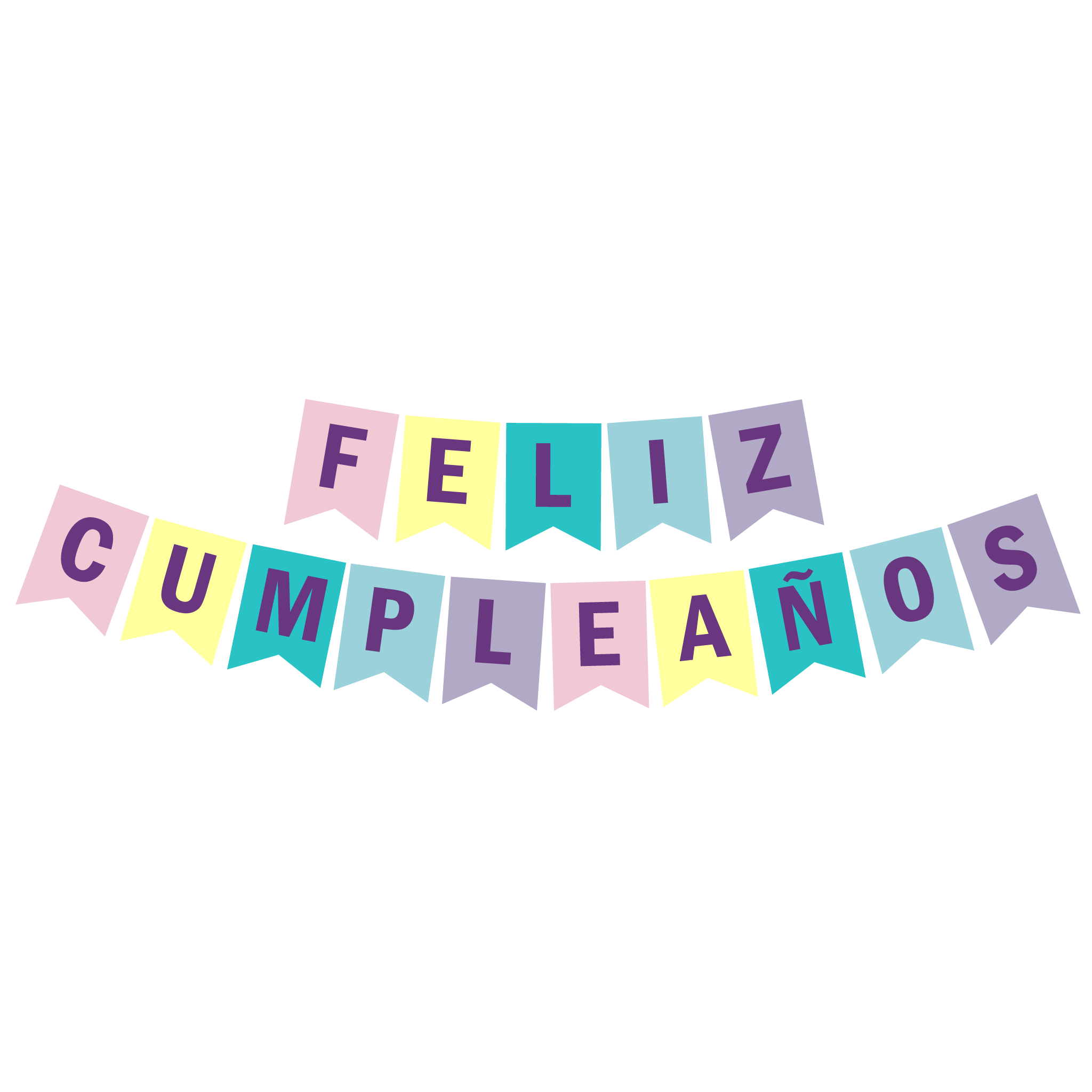 Banner To Go Feliz Cumpleaños Pastel/Morado – Pretty Parties