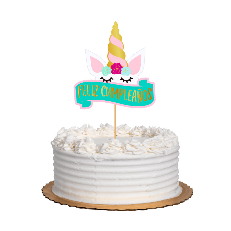 Cake Topper Feliz Cumpleaños Unicornio – Pretty Parties