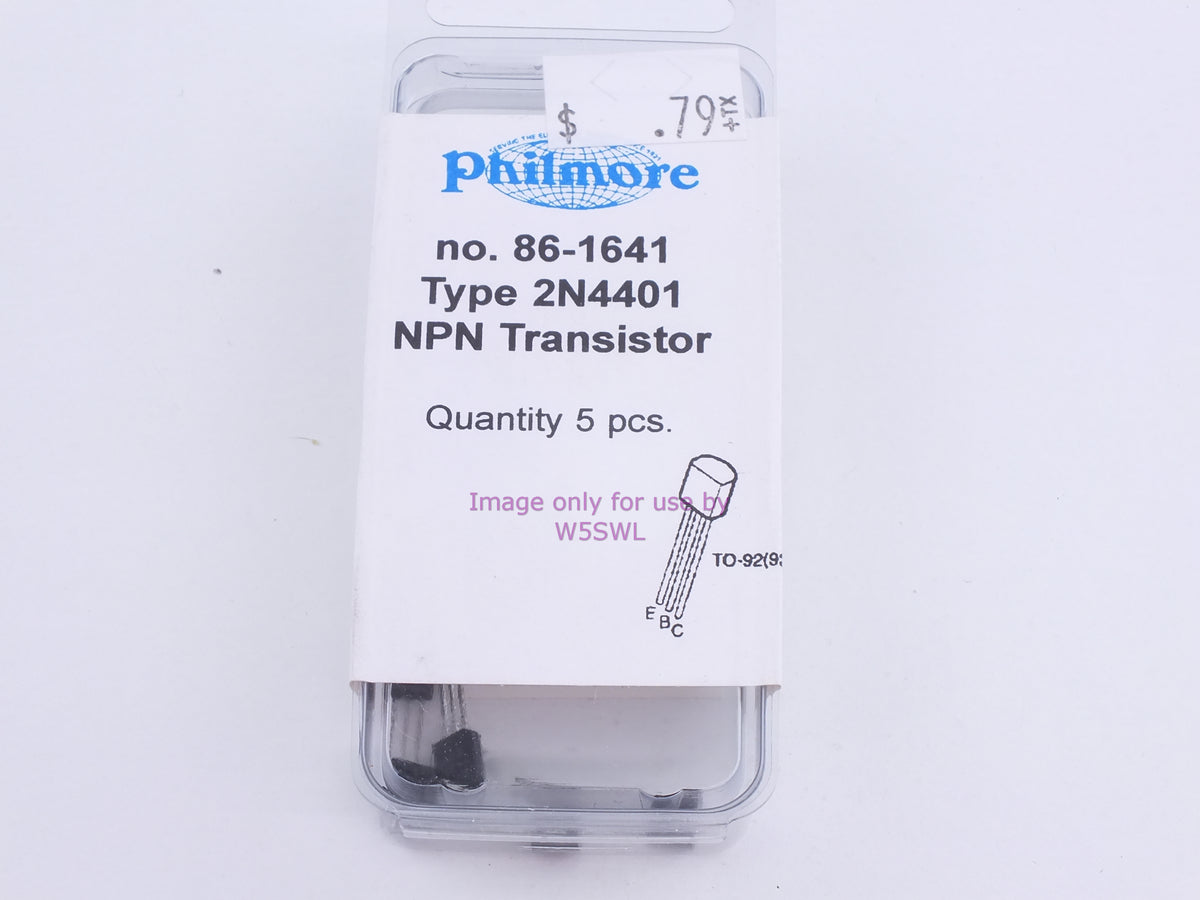 Philmore 86-1641 Type 2N4401 NPN Transistor (bin83) - Dave's Hobby Shop by W5SWL