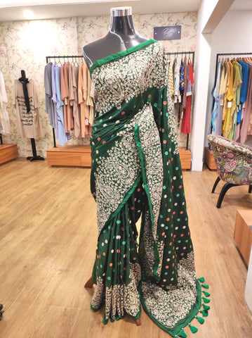 gorgeous muslin saree