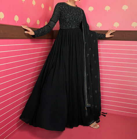 black anarkali