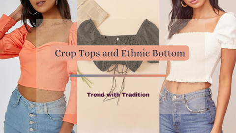 Crop top with ethnic wear