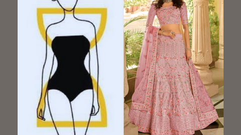 Lehenga designs for hourglass shape body