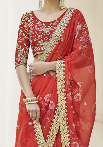 Embroidered Silk Saree