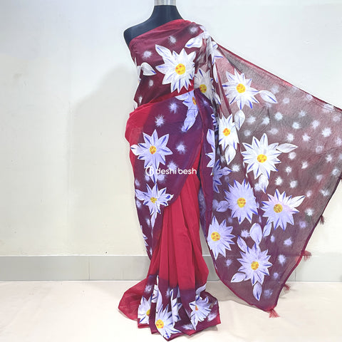 flower print saree