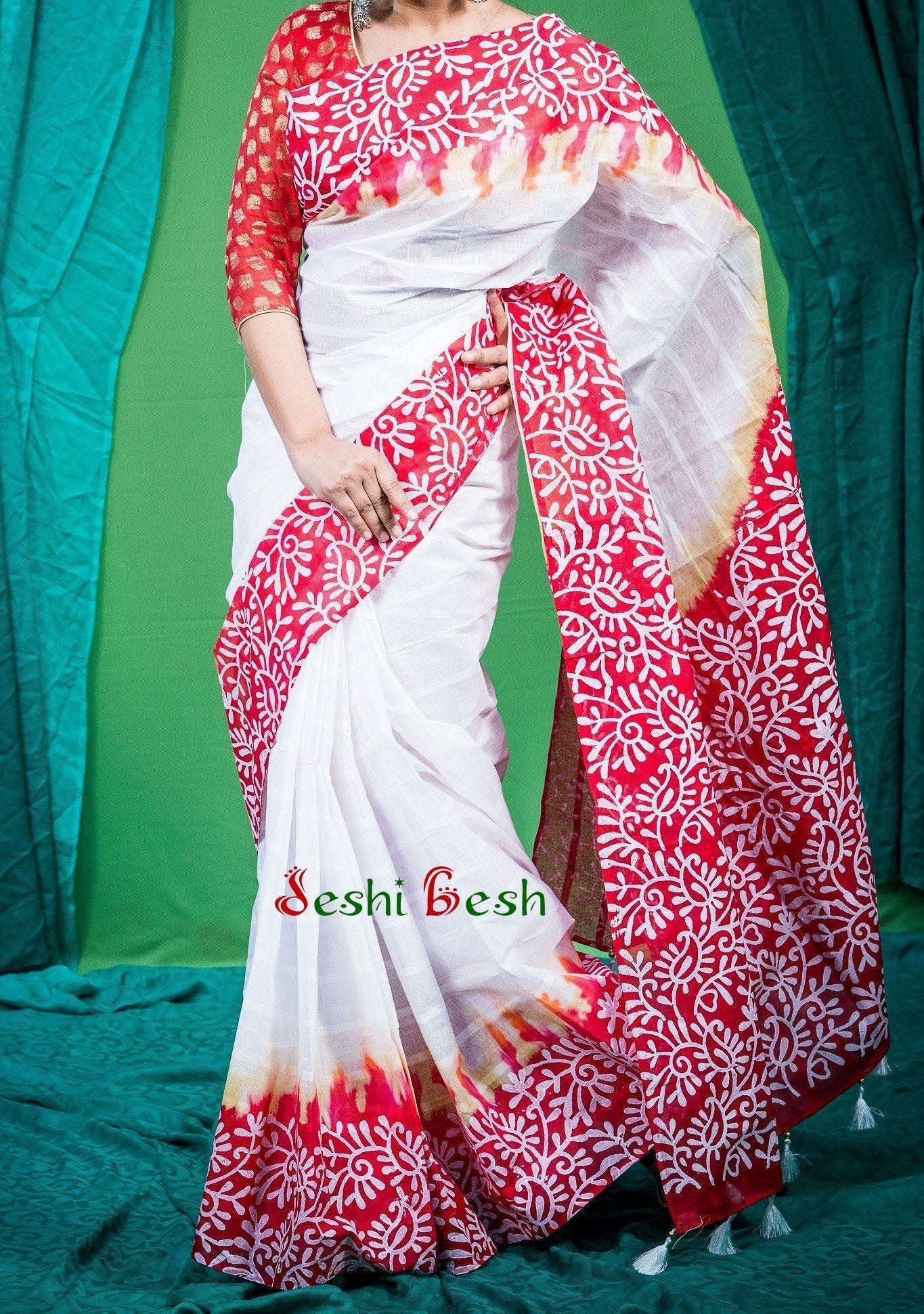 Boutique Designer Occasional Cotton Saree: Deshi Besh.